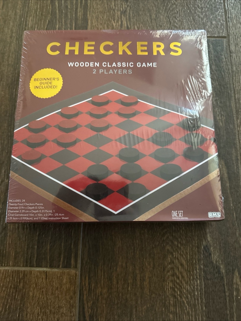Checkers Wooden Classic Game - Red & Black by